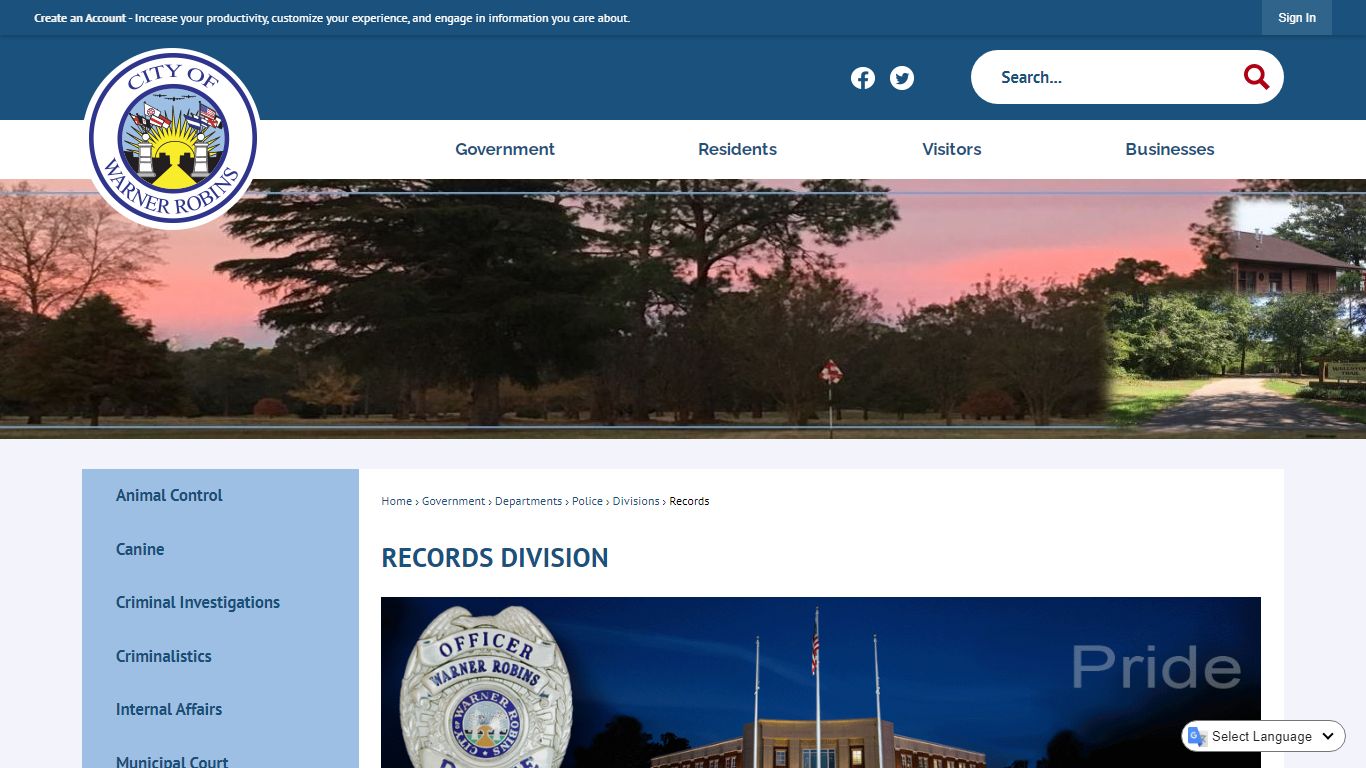 RECORDS DIVISION | Warner Robins, GA - Official Website